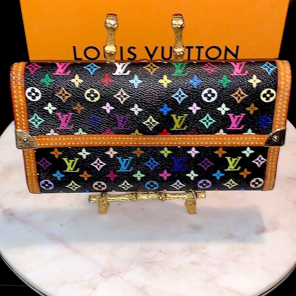 LOUIS VUITTON TAKASHI MURAKAMI WALLET LIMITED EDITION BLACK MONOGRAM VINTAGE - Picture 4 of 16